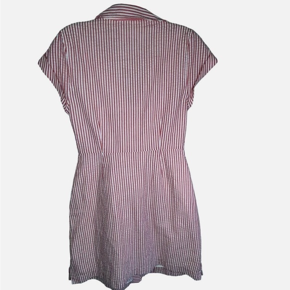 Vineyard Vines Pink and White Seersucker Twist Front Dress - Picture 3 of 14